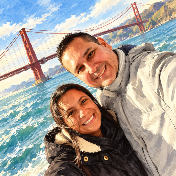 San Francisco — together by the Golden Gate.